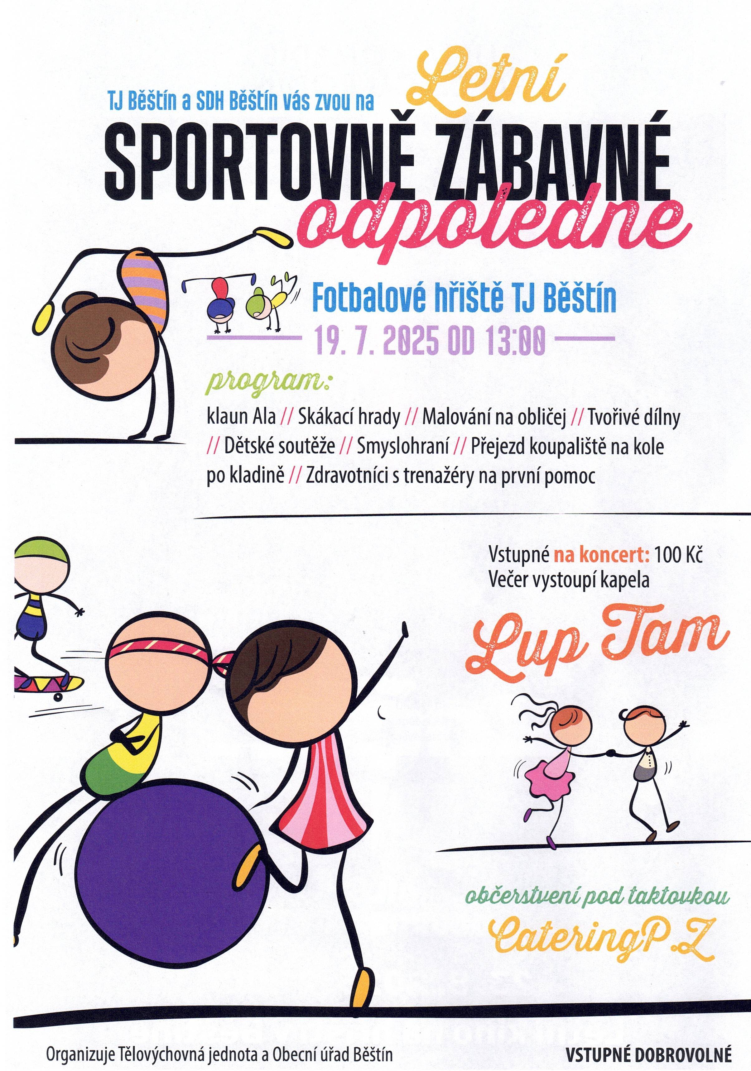 Pozvánka na Sportovní odpoledne 19.7.2025